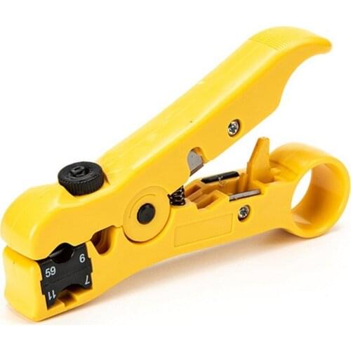 Multi-functional Universal Cutter Stripper Wire Cable for Flat or Round UTP/STP RG59/6/7/11 Wire Coax Coaxial Stripping Tool