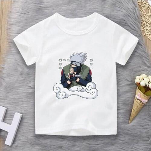 Naruto Hatake Kakashi Manga T-Shirts Kids Anime Print Girls Clothes Harajuku Hip Hop Tees Unisex Tops T Shirts Boys Streetwear