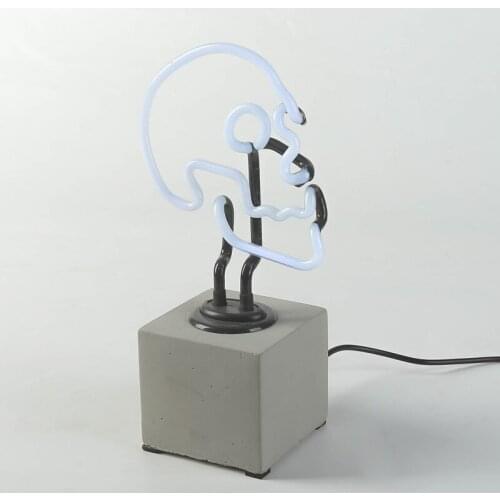 Skull Neon Illuminated Sign Customized 3D Neon Lamp Decorative Glass Neon Sign for Room