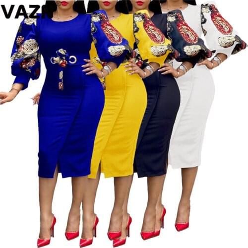 VAZN New 2021 Floral Print Bandage Pleated Chic Ladies Maxi Dress Slim Elegant Female Dress Club Birthday Shinny Dress