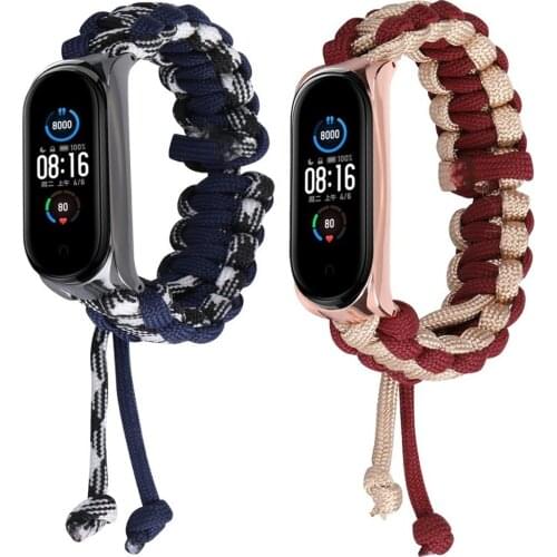 Braided straps for Xiaomi 5/5 NFC fabric umbrella rope bracelet adjustable wristband nylon samrt metal frame dedicated for Mi 5