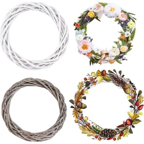 10/15/20/25/30 CM Wicker Wreath Christmas Rattan Vine Ring Floral Hoop Natural Ornaments Craft Accessories DIY Hanging Garland