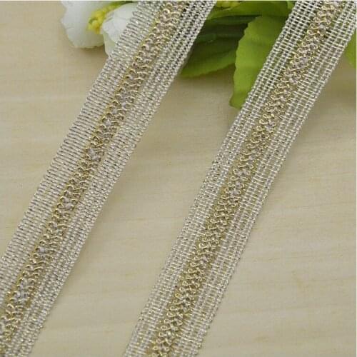 Factory Direct Cheap Light Gold Braid Lace High Quality Ribbon Lace Trim Wholesale Sewing Lace Ribbon 2cm,Free Shipping