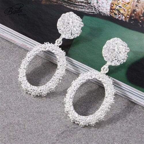 Badu Zinc Alloy Earring Big Metal Luxury Dangle Drop Earrings for Party Women Punk Fashion Jewelry Wholesale