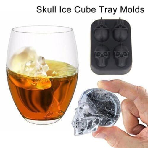 Skull Shape 3D Ice Cube Mold Maker Bar Party Silicone Trays Chocolate Mould Gift