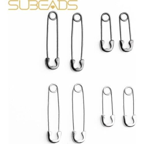 Subeads 925 Sterling Silver Pin Paperclip Safety Stud Earrings For Women Men Geometic Earrings Ear Bone Jewelry Gifts