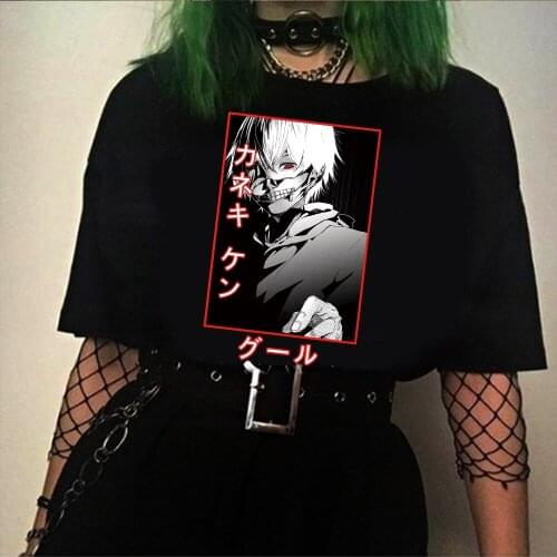 Tokyo Ghoul Harajuku Anime Ken Kaneki T Shirt Men Short Sleeved Casual T-shirt Manga Tee Tops
