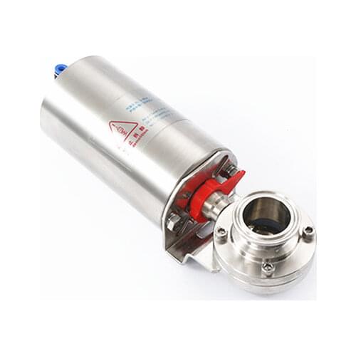 Freeshipping 1pcs Tri Clamp Sanitary Butterfly Valve With Pneumatic Actuator SUS304 Clamp