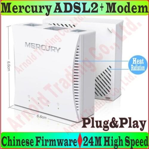 EU/AU/UK/US plug Mercury ADSL ADSL2 Modem 24M High Speed DSL Internet RJ11 RJ45 Modem ADSL 2+ with LAN Port, No Retail Box Prom