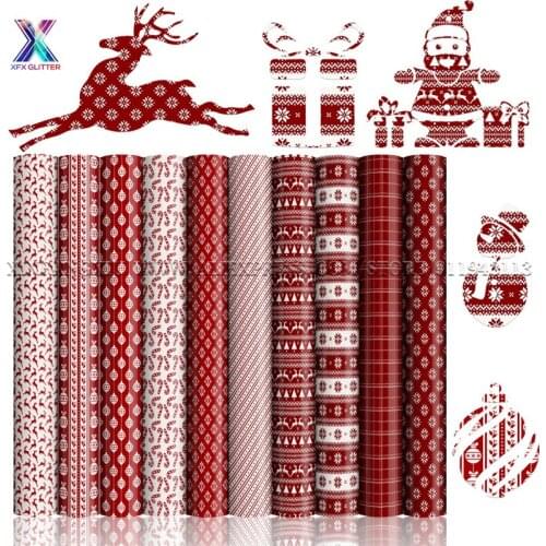XFX 8 Pcs 12*12 In Christmas Infusible Transfer Ink Sheets for Cricut Mug Press Heat Press Machine for T-Shirt Sublimation Vinyl