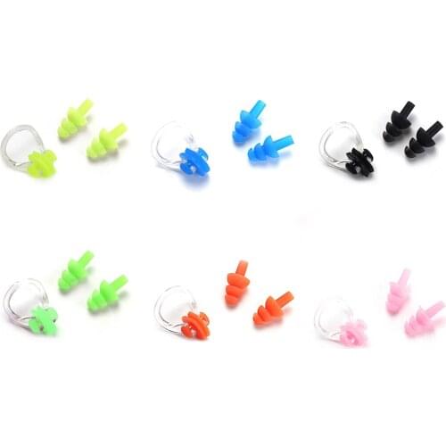 Unisex Nose clip Earplugs Waterproof Swimming Nose Clip Soft Unisex Nose Clip Earbuds Set Small Size Waterproof for Kids Adults