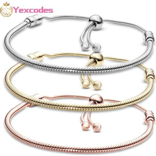 Yexcodes 2020 New Fashion Charm Snake Bone Bracelet, Size Adjustment Diy Brand Charm Lady Bracelet Gift Jewelry