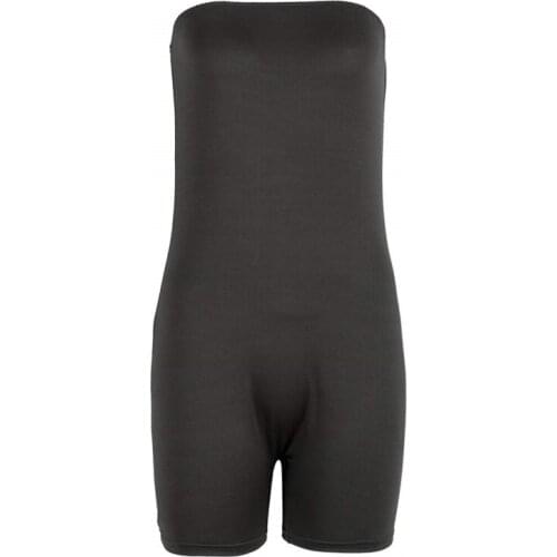 Romper Womens strapless tube top bodysuit solid color sleeveless tight short jumpsuit Yoga Romper