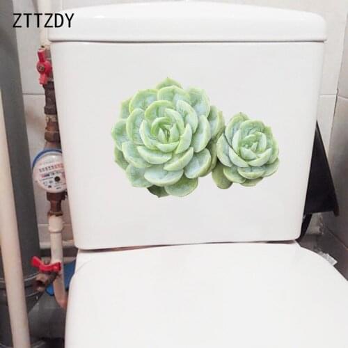ZTTZDY 22.2×15.9CM Real Shot Succulents Creative Home Wall Stickers Bathroom Toilet Decor Accessories T6-0069