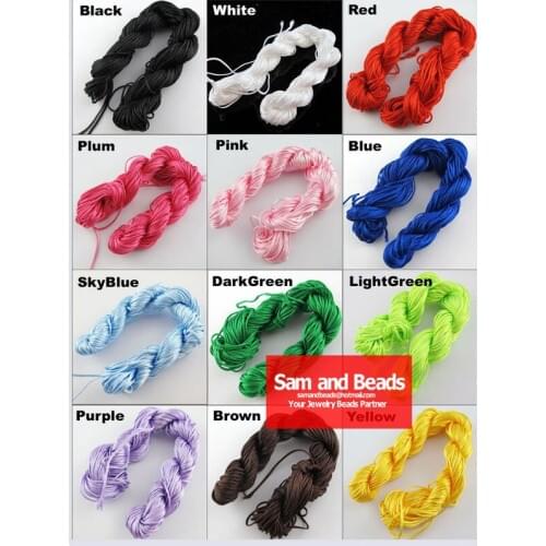 1MM 125M/135yds (27YD x 5pcs) Chinese Knot Macrame Thread Cord Beading Bracelet 100% Nylon