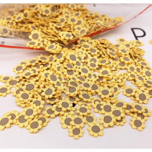 100g/lot 5mm Soft Clay Sun Flower Polymer Sprinkles for Crafts DIY Scrapbook Nail Art Decoration Crystal Mud Slime Filler