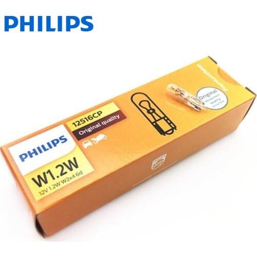 10X Philips Vision W1.2W T5 12516CP 12V 1.2W W2x4.6d Standard Car Interior Light Original Signal Lamps Reading Bulbs Wholesale