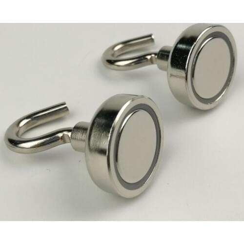20pcs D20mm Powerful Neodymium N52 Magnet pot with Hook POS Display Ceiling Magnetic Base with Eyebolt Magnetic Display System