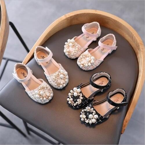 2021 New Korean Spring and Summer Ox Tendon Flat Shoes Pearl Diamond Bling Small Shoes Non sSlip Ggirls Princess Dance Shoes