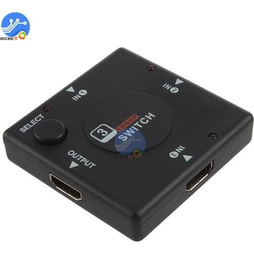 3 in 1 out HDMI-compatible Switch HD 1080P Mini 3 Port Splitter Amplifier for HDTV DVD Switcher