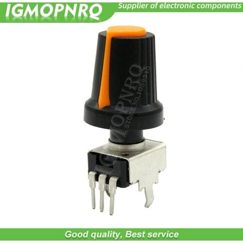 10PCS RV09 Vertical 1K ~ 500K Ohm Adjustable Resistor 3pin Seal Potentiometer for Arduino with knob Orange cap (5PCS+5PCS)