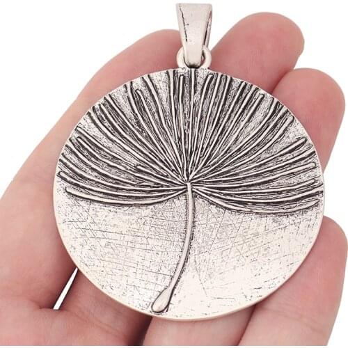 5 x Tibetan Silver Large Dandelion Flower Round Charms Pendants Craft for Necklace Jewelry Making 72x54mm
