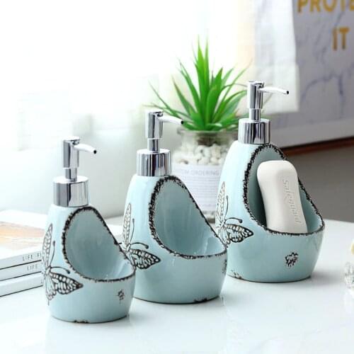 580lm Multifunction Ceramic Liquid Soap Dispenser for Kitchen Bathroom Lotion Bottle Home Decoration Bathroom Accessories