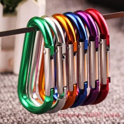 6pcs Factory Supply High Quality No. 8 D-Shaped Aluminium Alloy Carabiner Large Hanging Buckle QuickDraw Buckle