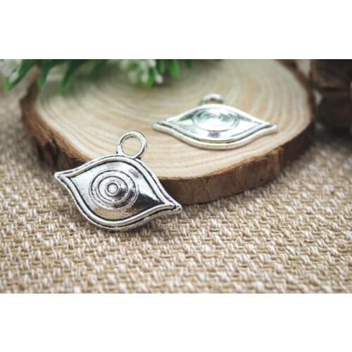 8pcs eye Charm Charm, Antique silver tone charm Pendants, DIY Supplies, 30x34mm