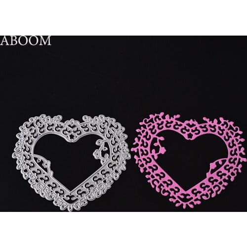 ABOOM Hot Sale 1PC Heart Flower Metal Carbon Steel Die Cut Embossing Folder Scrapbooking Album Invitation Card Cutting Dies