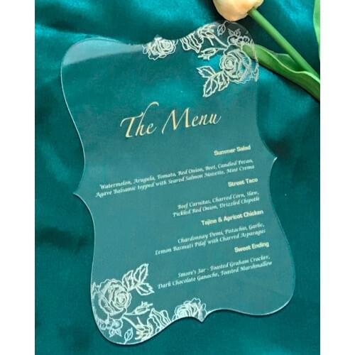 Acrylic laser Cut Wedding Invitations,Custom 10pcs Acrylic wedding Dinner Menu,Acrylic Graduation invitation,Acrylic Party Menu
