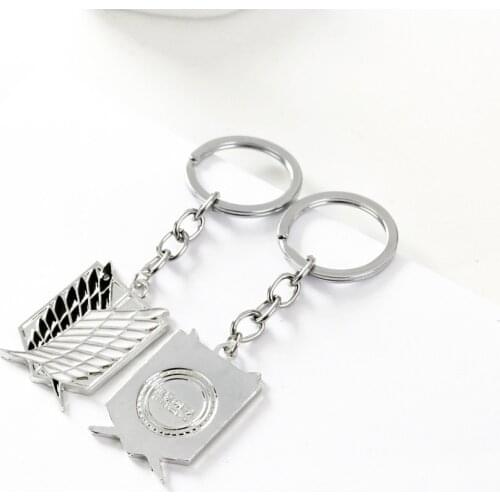 Attack On Titan Keychain Shingeki No Kyojin Anime Cosplay Wings of Liberty Key Chain Rings For Motorcycle Car Keys Wholesale