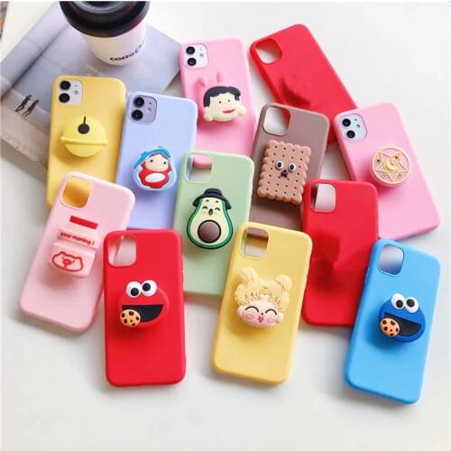 3D Cute cartoon holder stand Case For samsung galaxy A51 A71 A21S A41 A31 A21 A11 M51 M31 A01 M31S Note 20 S20 Plus Ultra A70E