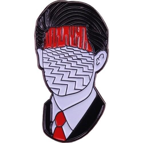 Twin peaks enamel pin Agent Cooper badge red room brooch movie fans gift creative art accessory