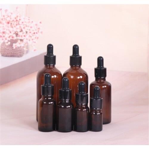 5 -100ml Essential Oil Bottle Brown Glass Dropper Container Women Cosmetic Empty Jar Refillable Empty Dropper Bottle Aromatherap