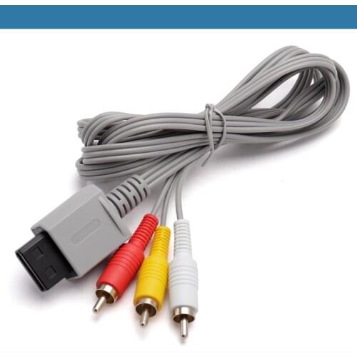 Good Quality 6FT Audio Video AV Composite 3 RCA Cable Connector for Nintendo for Wii Console 80PCS/LOT