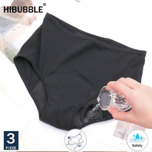 Classic Leakproof Women Menstrual Panties Breathable Fast Absorbent Briefs High Waist Girl Period Underwear Women Back