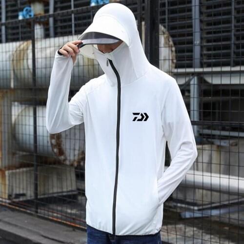 Summer Outdoor Sports Fishing Shirt Uv Protection Breathable Ice Silk Hooded Coat Windproof Fishing Jerseys Jacket