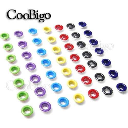 100pcs Hole 5mm Metal Mixed Color Eyelets for Leathercraft DIY Scrapbooking Shoes Belt Cap Bag Tags Clothes Fashion Accessories