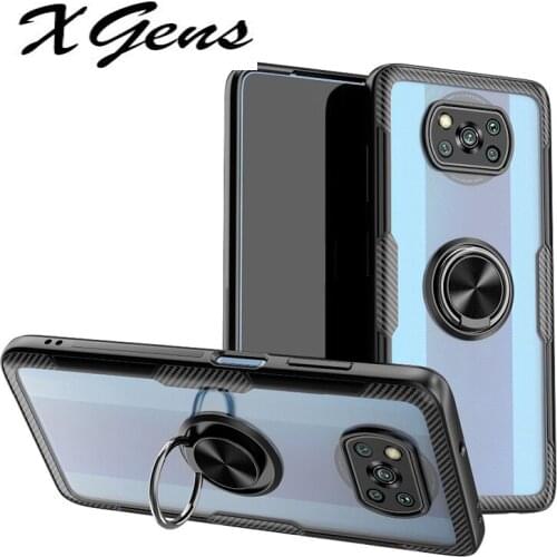 Fashion Clear Shockproof Case For POCO X3 NFC F3 M2 Pro Transparent Ring Phone Back Cover for Redmi 9C 9A Note 9 Pro Max