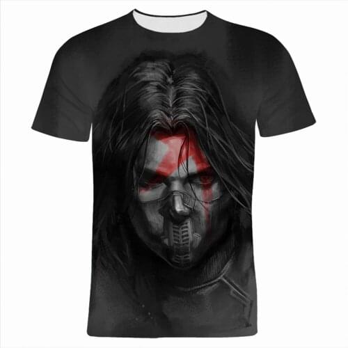 3D Print Mens Clothing Winter Soldier Marvel Super Hero Cool Boy Girl Kids T-shirts Short Sleeve Harajuku Women T Shirt