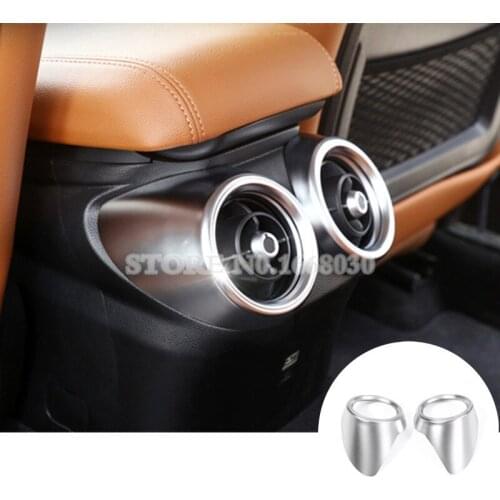ABS Interior Rear Air Vent Outlet Trim Cover 2pcs For Alfa Romeo Giulia 2017-2020 Car accesories interior Car decoration