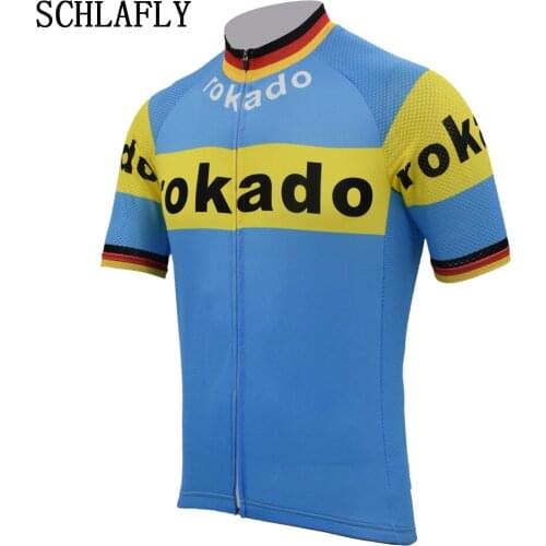 Germany cycling jersey short sleeve classic summer bike wear blue white jersey road jersey clothing bicycle clothes schlafly