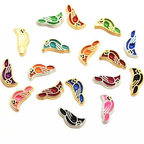 New Arrive 10Pcs/Lot A Beautiful Bird Floating Charms For Living Glass Charms Brecelet DIY Jewelry