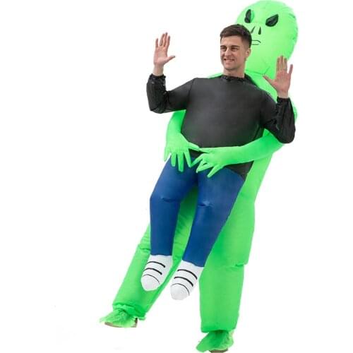New Inflatable Costume Green Alien Adult Funny Party Fancy Dress Unisex Costume Halloween Costume for Women Man
