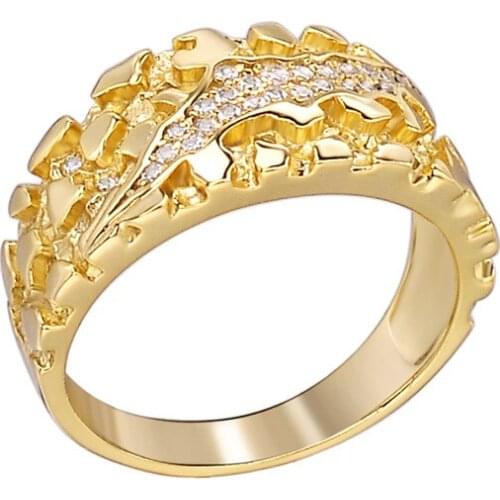 OTIY S925 14K Gold Plated personalized Iced Out Ring Bling Ring CZ Hip Hop Jewelry for Men Wholesale couple rings