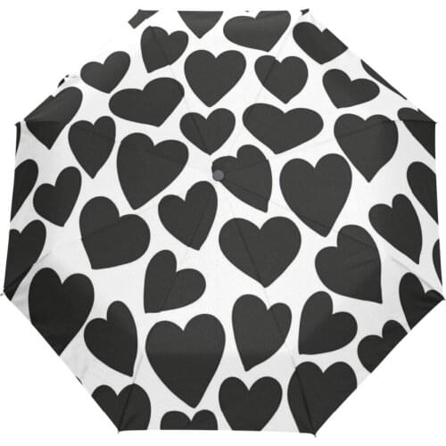 Custom Valentines Day Gift Love Heart Umbrellas Women Automatic Foldable Sunny and Rainy Sunscreen Umbrella for Wife