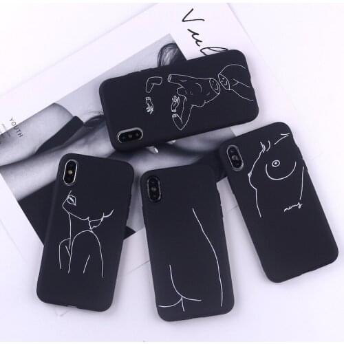 Applicable to iPhone12 7 8 Plus X XS Max XR 7 s 2020 6 6 s 11 pro SE contracted art line phone cases tpu following SP28