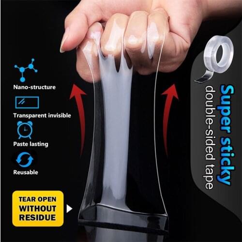 Nano Tape Transparent Double-sided Tape No Trace Washable Kitchen And Bathroom Wall Stickers Reusable Waterproof Adhesive Tapes