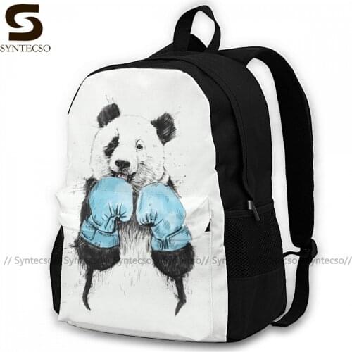 Panda Backpacks Jogging Youth Lightweight Backpack Aesthetic Polyester Bags